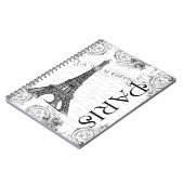 Carnet Tour Eiffel en noir et blanc (Côté gauche)
