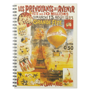 Carnet Tour Eiffel et ballon vintage
