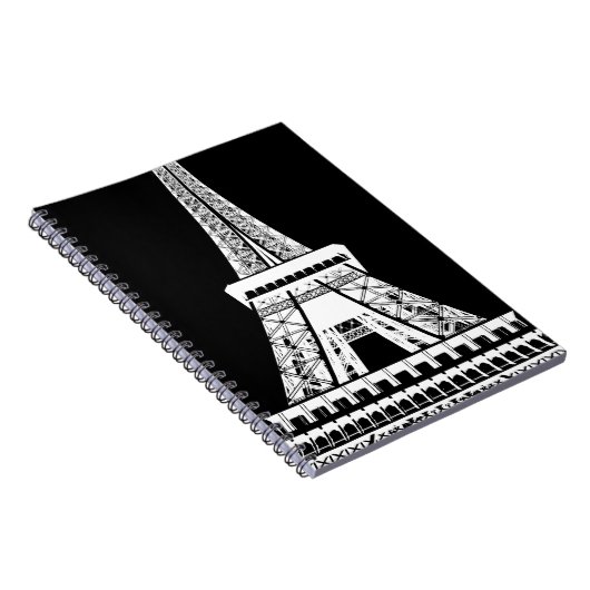 Carnet Tour Eiffel noir blanc (Côté Droit)