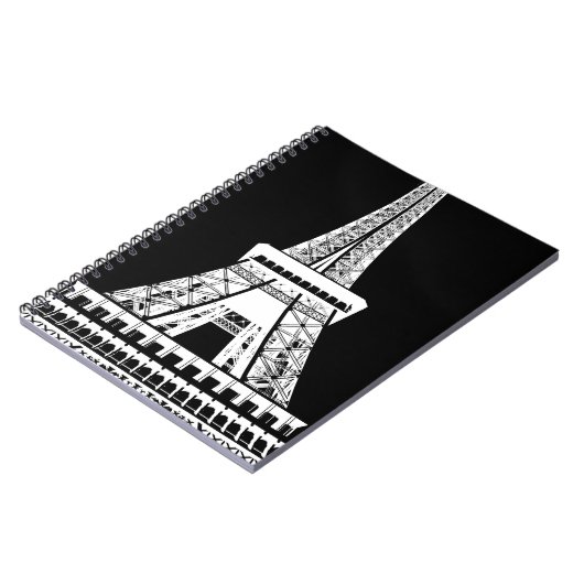 Carnet Tour Eiffel noir blanc (Côté gauche)