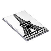 Carnet Tour Eiffel noir blanc Paris France Art (Côté Droit)