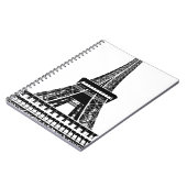 Carnet Tour Eiffel noir blanc Paris France Art (Côté gauche)