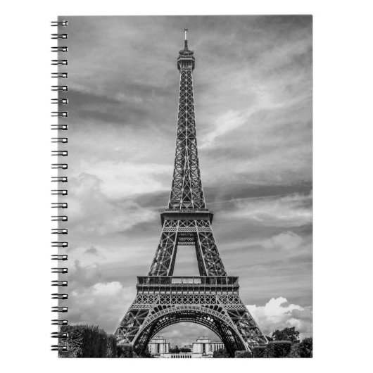 Carnet Tour Eiffel noir et blanc Paris France (Devant)