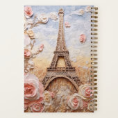 Carnet Tour Eiffel Paris France Floral rose (Verso)