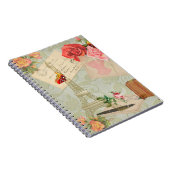 Carnet Tour Eiffel Roses Vintages (Côté Droit)