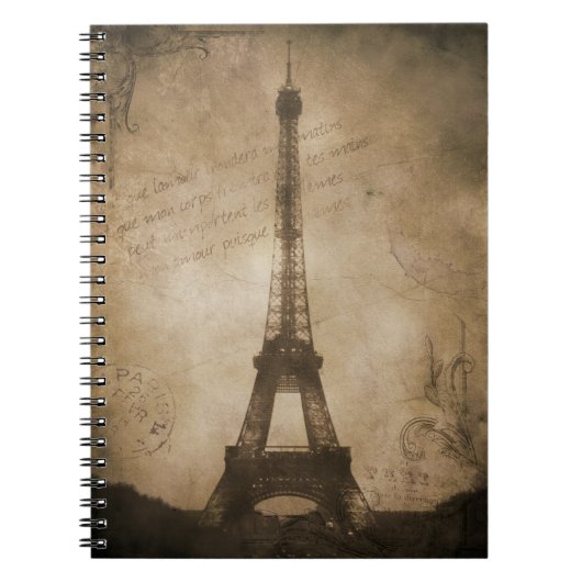 Carnet tour eiffel vintage (Devant)