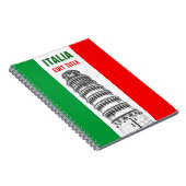 Carnet Tour personnalisée de Pise et de drapeau italien (Côté Droit)