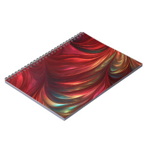 Carnet Tourbillon Abstrait rouge Iridescente