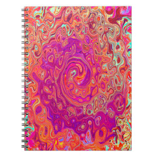 Carnet Tourbillon de marbre rétro abstrait corail et viol