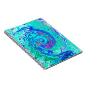 Carnet Tourbillon Liquide Bleu et Vert Groovy Abstrait Oc (Côté Droit)