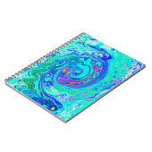 Carnet Tourbillon Liquide Bleu et Vert Groovy Abstrait Oc (Côté gauche)