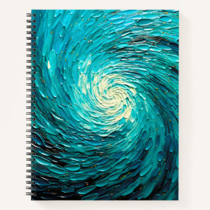 Carnet Tourbillon océan turquoise abstrait