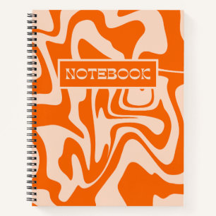 Carnet Tourbillonnant Psychédélique Orange Retro Motif