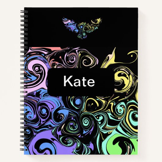 Carnet Tourbillons colorés abstraits (Devant)