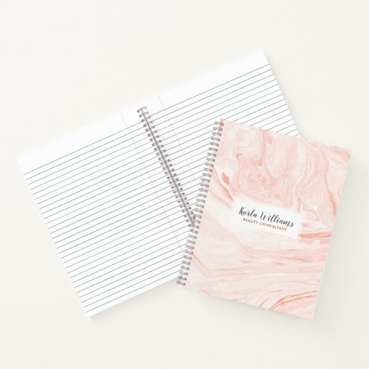 Carnet Tourbillons de marbre rose doré (Intérieur)