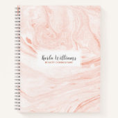 Carnet Tourbillons de marbre rose doré (Devant)