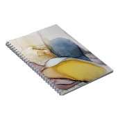 Carnet Tourbillons d'encre d'alcool, teinte jaune, abstra (Côté Droit)