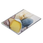 Carnet Tourbillons d'encre d'alcool, teinte jaune, abstra (Côté gauche)