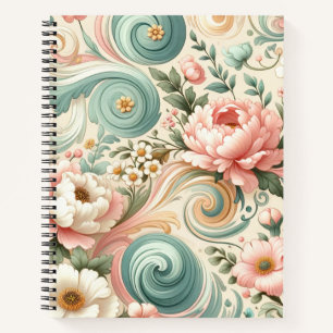 Carnet Tourbillons floraux Whimsical en Pastel