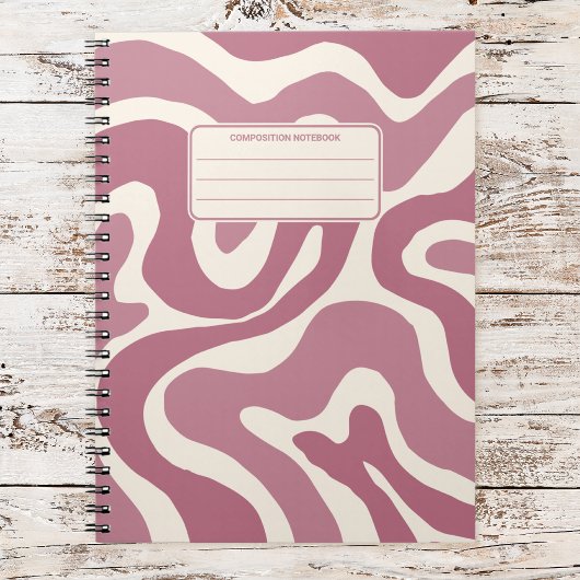 Carnet Tourbillons Liquides Rétro Composition Abstraite V