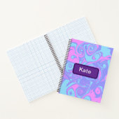 Carnet Tourbillons roses et bleus abstraits (Intérieur)