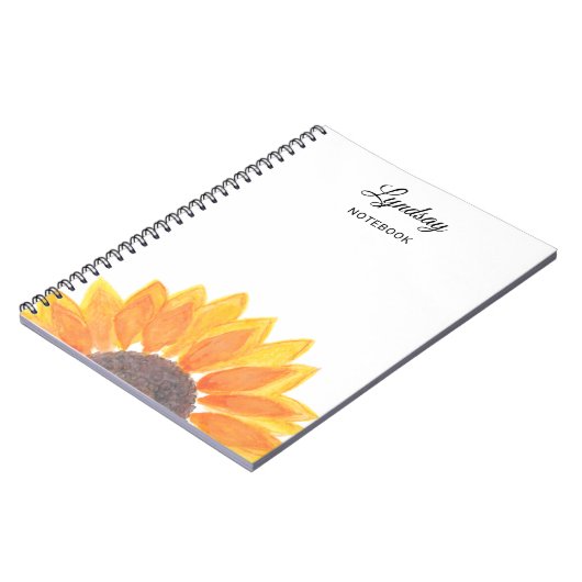Carnet Tournesol aquarelle (Côté gauche)