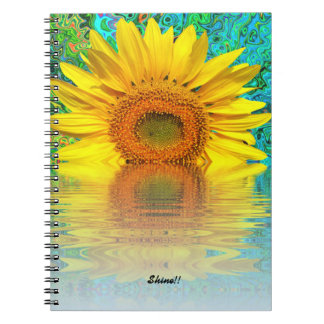 Carnet :  Tournesol avec l'éclat de couleur