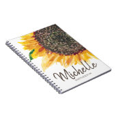 Carnet Tournesol Brown jaune Blanc Votre Nom (Côté Droit)