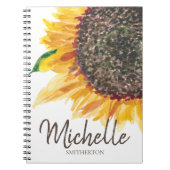 Carnet Tournesol Brown jaune Blanc Votre Nom (Devant)