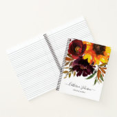Carnet Tournesol chic Bourgogne Rose aquarelle florale (Intérieur)