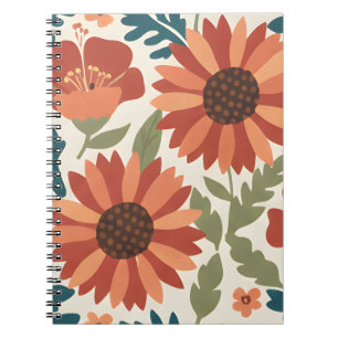 Carnet Tournesol d'automne : une illustration botanique a