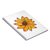 Carnet Tournesol Encre Jaune Main Tirée (Côté Droit)