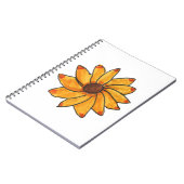 Carnet Tournesol Encre Jaune Main Tirée (Côté gauche)