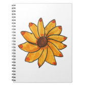 Carnet Tournesol Encre Jaune Main Tirée (Devant)