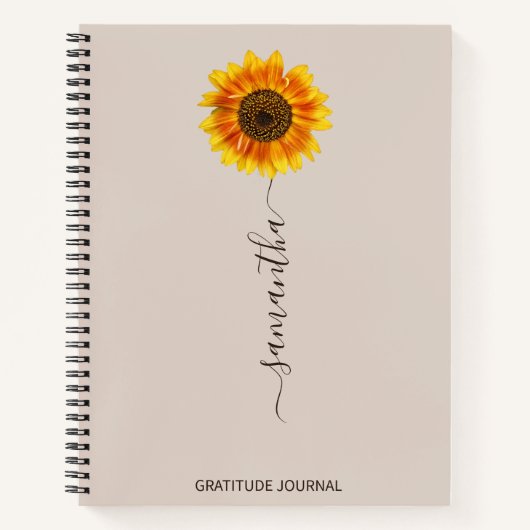 Carnet Tournesol Gratitude Journal, Droit de l'attraction (Devant)