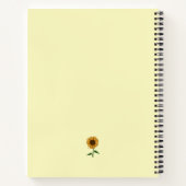 Carnet Tournesol jaune Nom et message personnalisés (Dos)