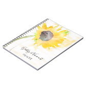 Carnet Tournesol jaune sur aquarelle Mariage blanc (Côté gauche)