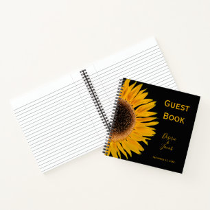 Carnet Tournesol Mariage Rustique Jaune Pays Noir