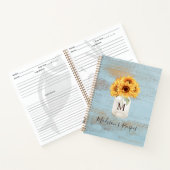 Carnet Tournesol Mason Jar Blue Wood Recette (Intérieur)