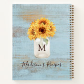 Carnet Tournesol Mason Jar Blue Wood Recette (Dos)