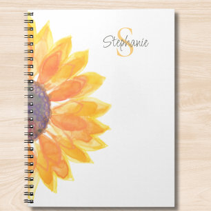 Carnet Tournesol Monogramme Personnalisé
