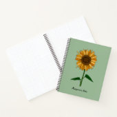 Carnet Tournesol Nom & Message Personnalisés (Intérieur)