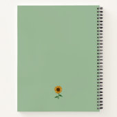 Carnet Tournesol Nom & Message Personnalisés (Dos)