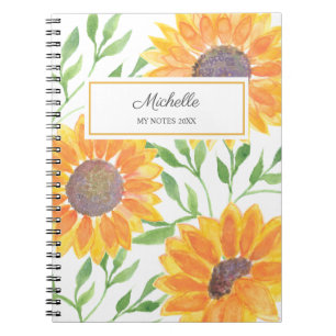 Carnet Tournesol personnalisé Mes notes