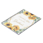 Carnet Tournesol Rustique élégant Mariage géométrique or (Côté gauche)