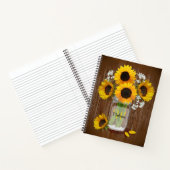 Carnet Tournesol rustique Mason Jar Monogramme (Intérieur)