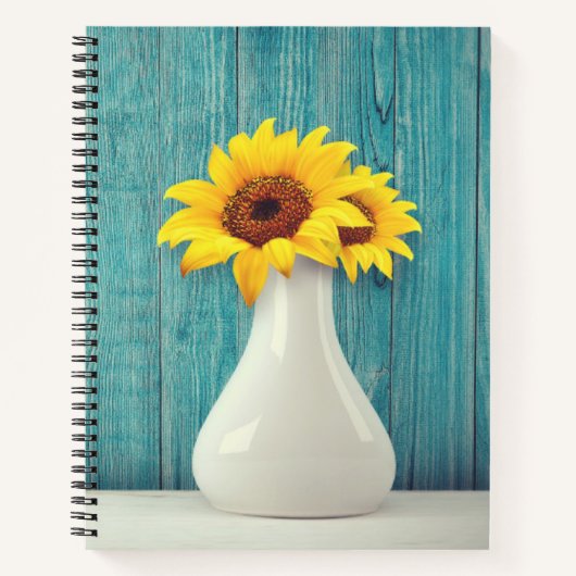 Carnet Tournesols dans un vase (Devant)