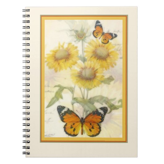 Carnet Tournesols et papillon (Devant)