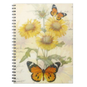Carnet Tournesols et papillon