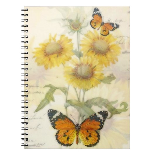 Carnet Tournesols et papillon (Devant)